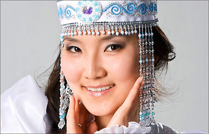 Yakutia, beauty Queen of Yakutia, traditional costume of Yakutia