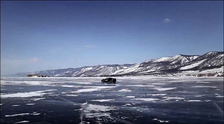 driving on ice speed breaking record Siberia