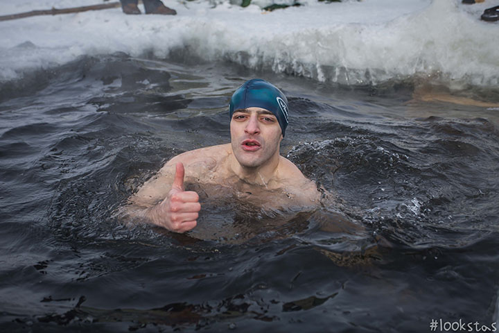 Cold swimmers in Novosibirsk