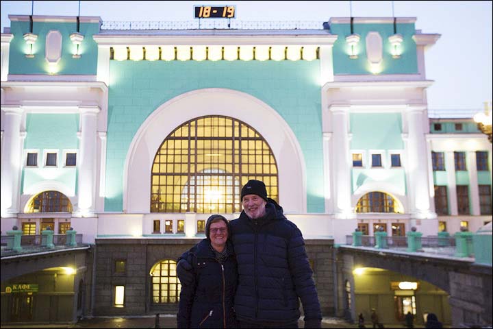 Derek and Chris at the Novosibirsk Railway Station
