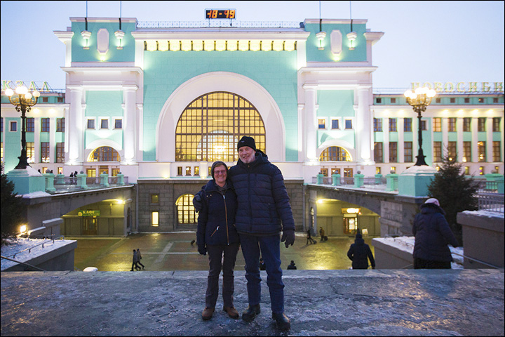 Derek and Chris at Novosibirsk Railway Station