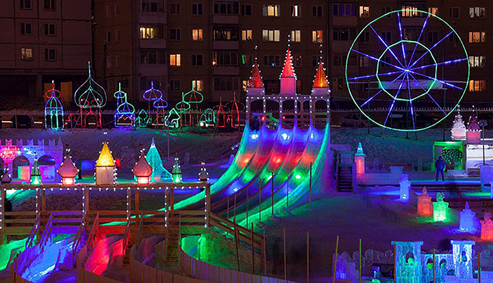 Horror as children's ice playground  goes up in flames   