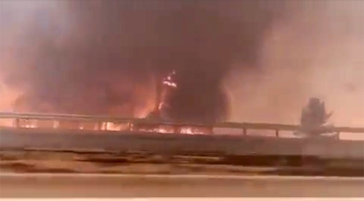 Fire on Angarsk motorway