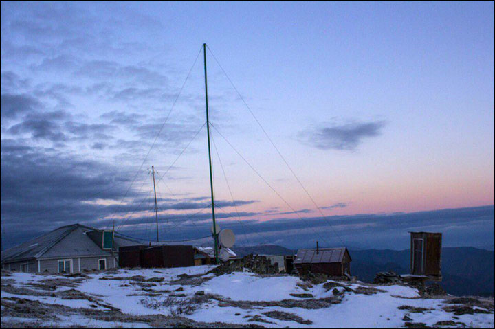 Highest weather station in Siberia....with a toilet teetering on cliff edge