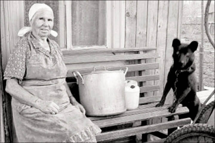 Klavdia with her dog