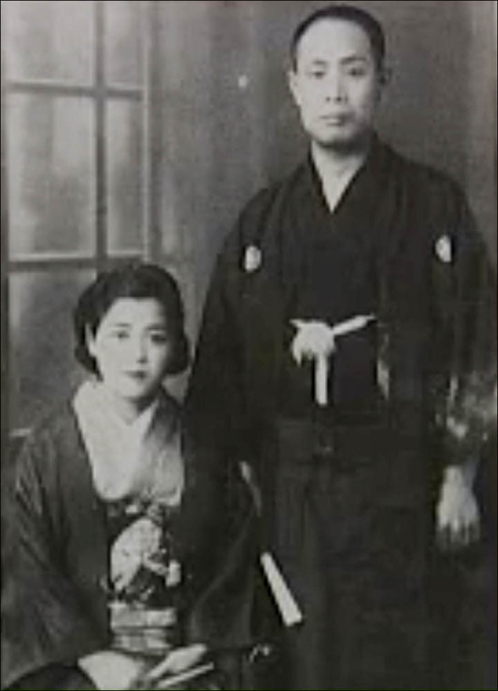 Yasaburo with his Japanese wife