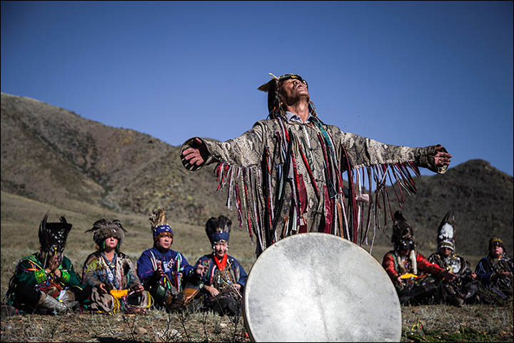 Stunning pictures as shamans from around the world gather in Sayan Mountains