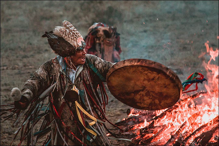 Stunning pictures as shamans from around the world gather in Sayan Mountains