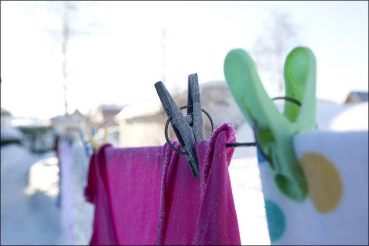 Washing clothes in winter