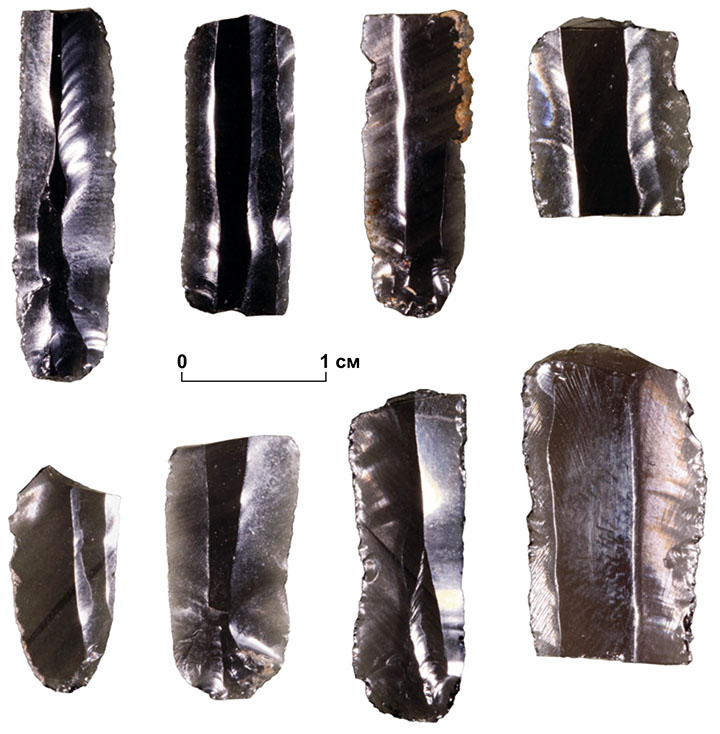 Obsidian implements from Zhokhov site