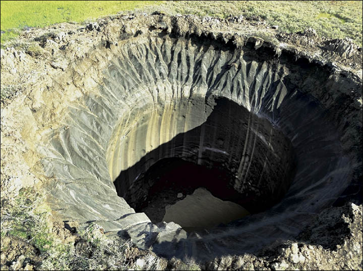 Yamal crater in summer