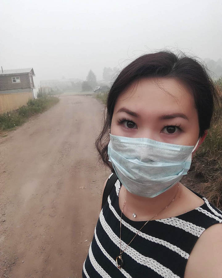 Smoke in Kirensk, Irkutsk region