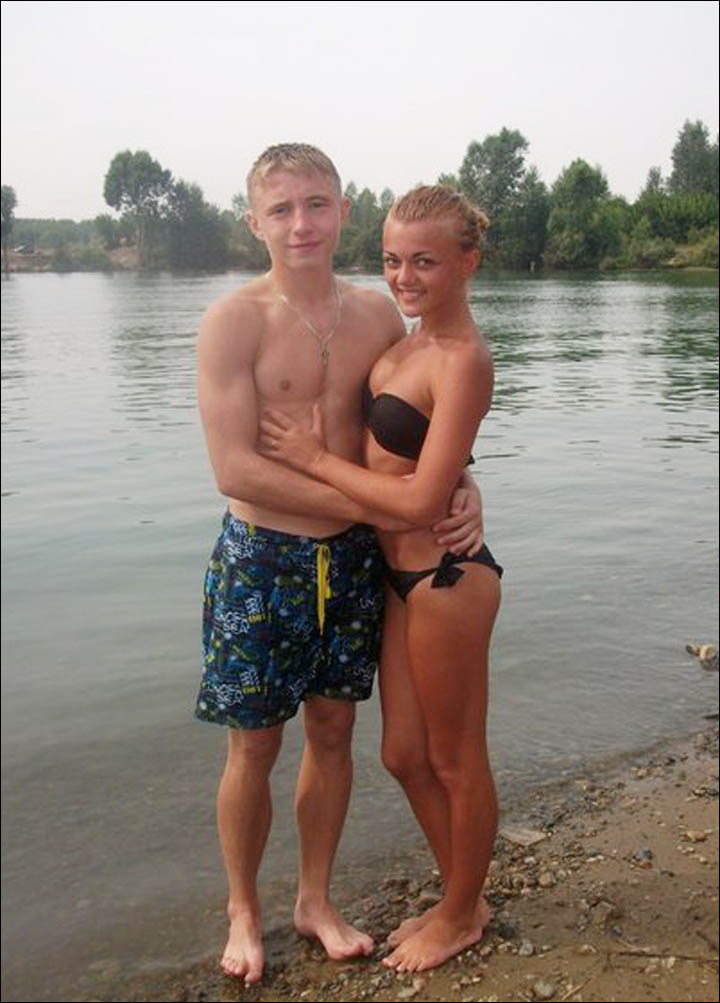 Couple on the beach in Kemerovo