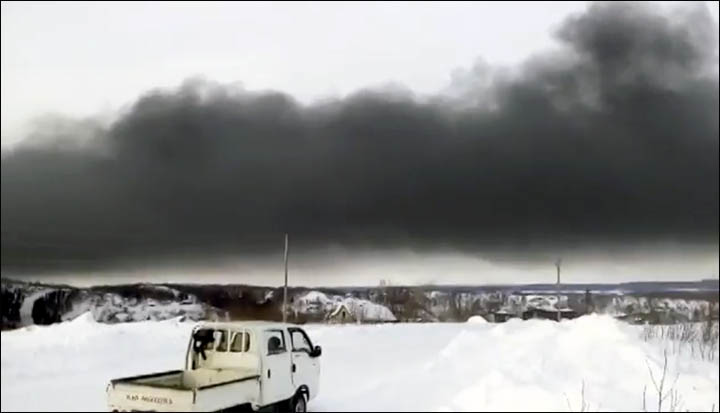 Oil spill on Sakhalin