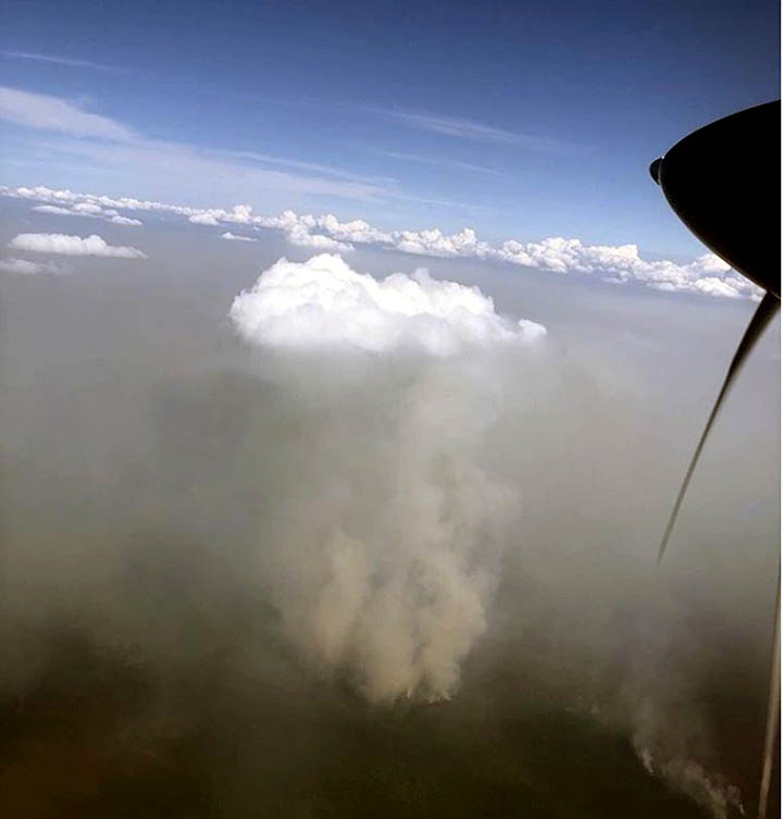 Smoke from plane