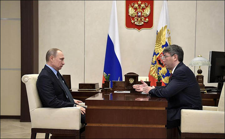 Vladimir Putin and Alexei Tsydenov