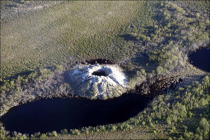 Video shows methane leaking from beneath an Arctic river after spectacular eruption