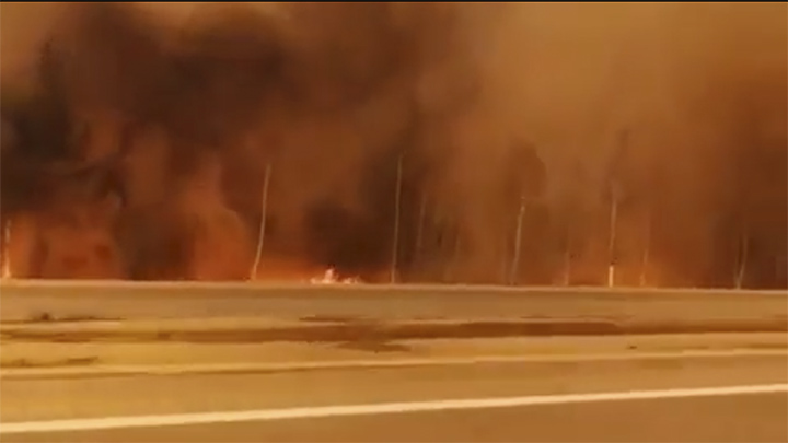 Fire on Angarsk motorway