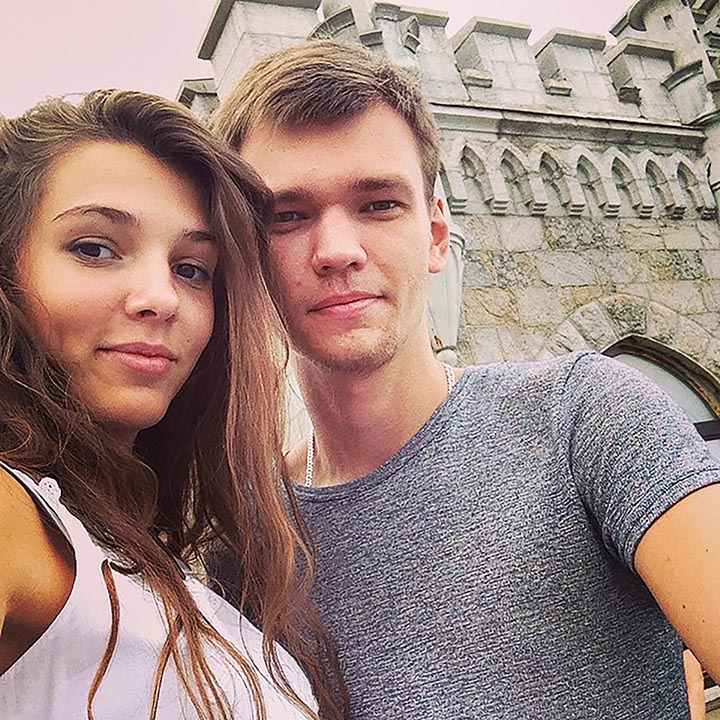 Maria Lebedeva with boyfriend