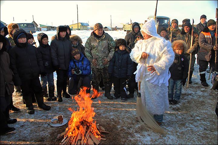 It was very much a case of ‘like father, like son’ as children in Yakutia took to the ice to learn the time-honoured, and difficult, skill of traditional fishing.