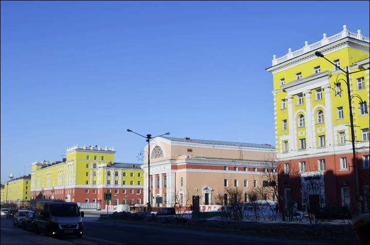 Colorful buildings on Norilsk street