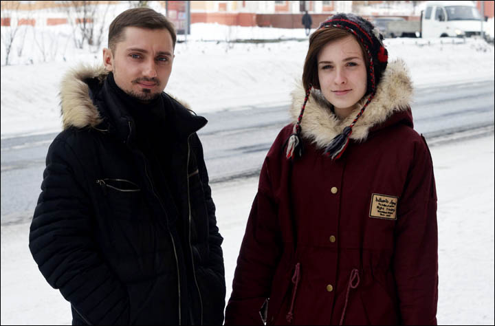 Boy and girl on Norilsk street