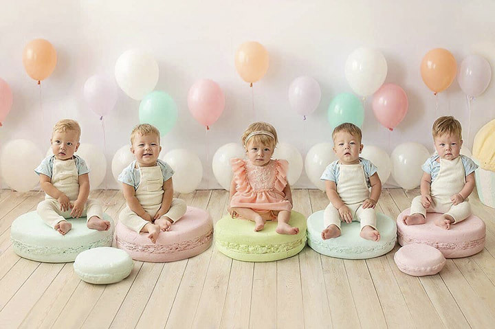 Quintuplets celebrate their first birthday