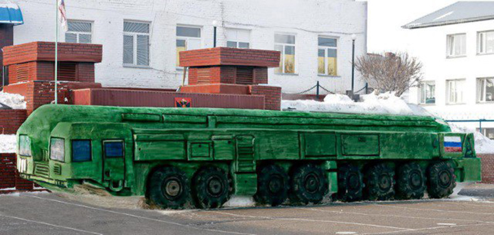 Topol intercontinental ballistic missile and mobile launcher found in jail yard