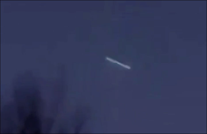 Bizarre diamond-shaped 'UFO' swallows another unidentified flying object in the night sky