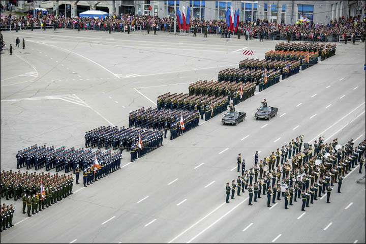 Victory Day parade in Novosibirsk