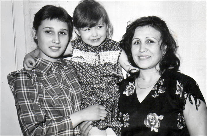 Wednesday murderer victim Tatiana with sister Victoria and mother Lyubov
