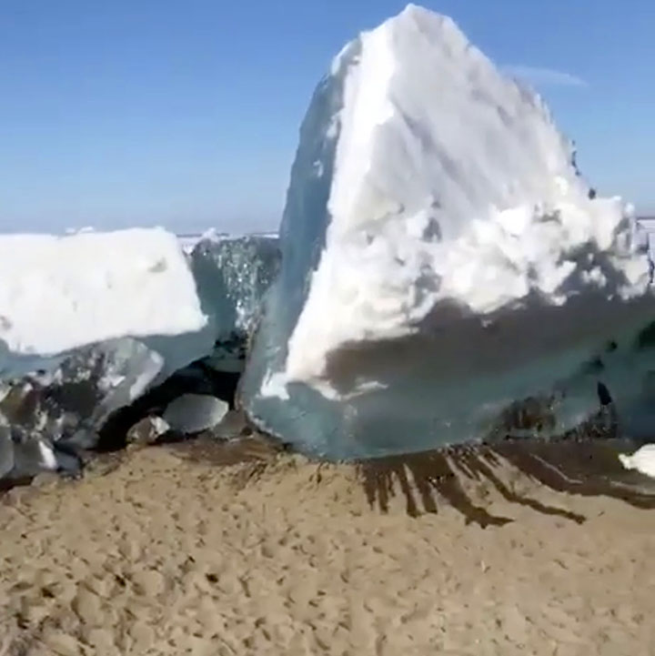 Ice tsunami in the extreme north of Russia means summer is finally here 