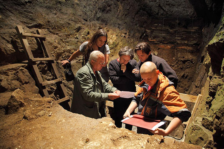Scientists at the Denisova Cave
