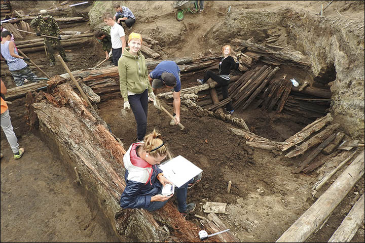 Excavations in the log house